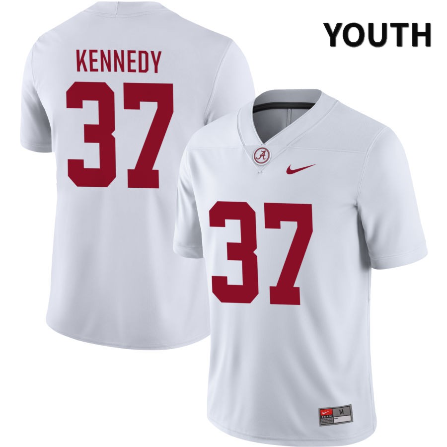 Alabama Crimson Tide Youth Demouy Kennedy #37 NIL White 2022 NCAA Authentic Stitched College Football Jersey CR16A85XR